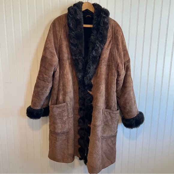 Phase Two Jackets & Blazers - Mob wife phase 2 leather suede jacket size medium faux fur lining brown
